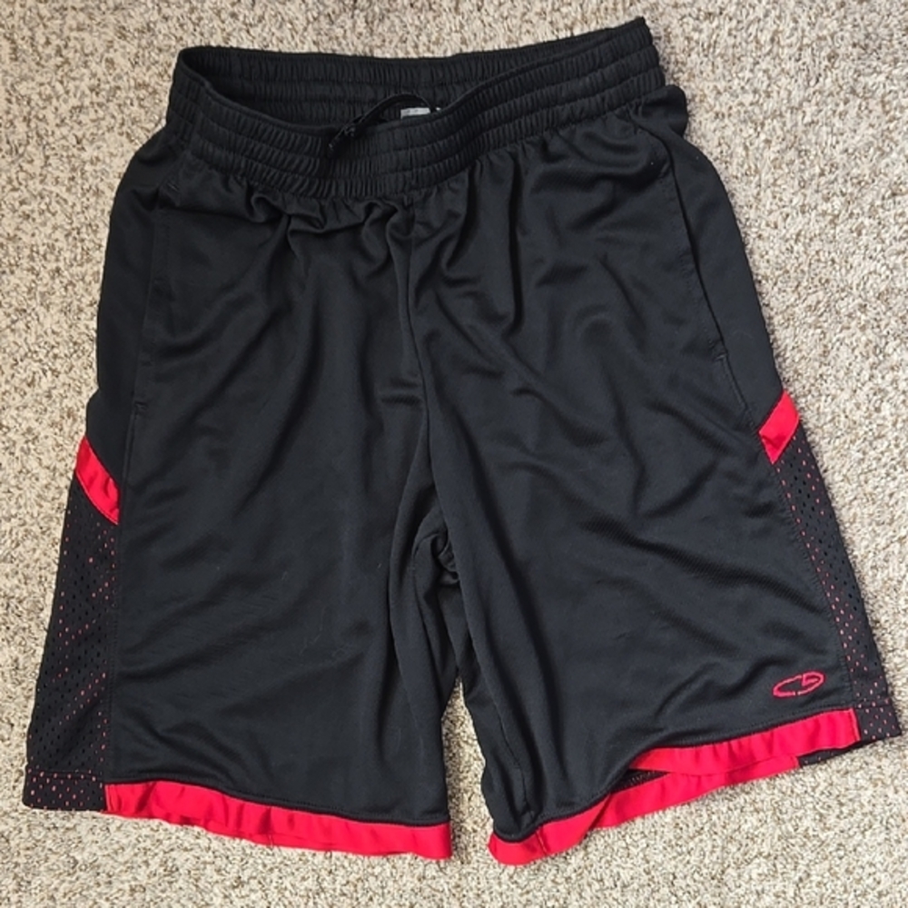 Champion Black and Red Athletic Shorts for Performance